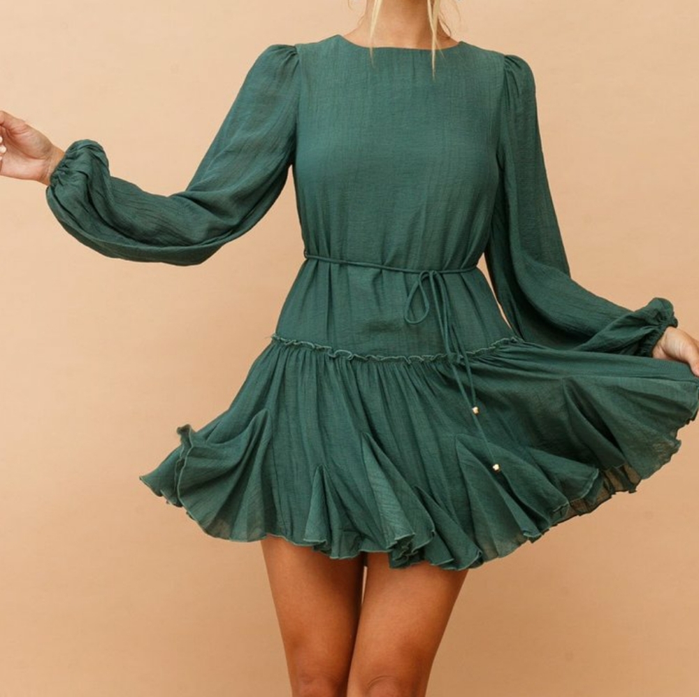Elegant Green Mini Dress